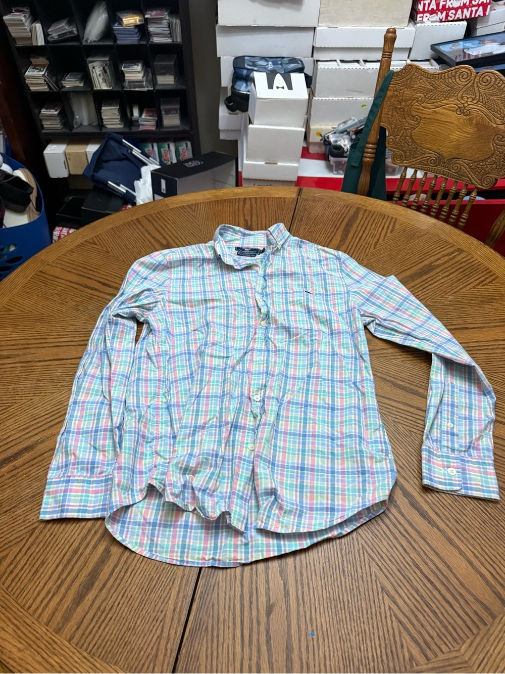 Vineyard Vines Men's Long-Sleeve Plaid Button-Down Shirt - Blue/Pink/Green